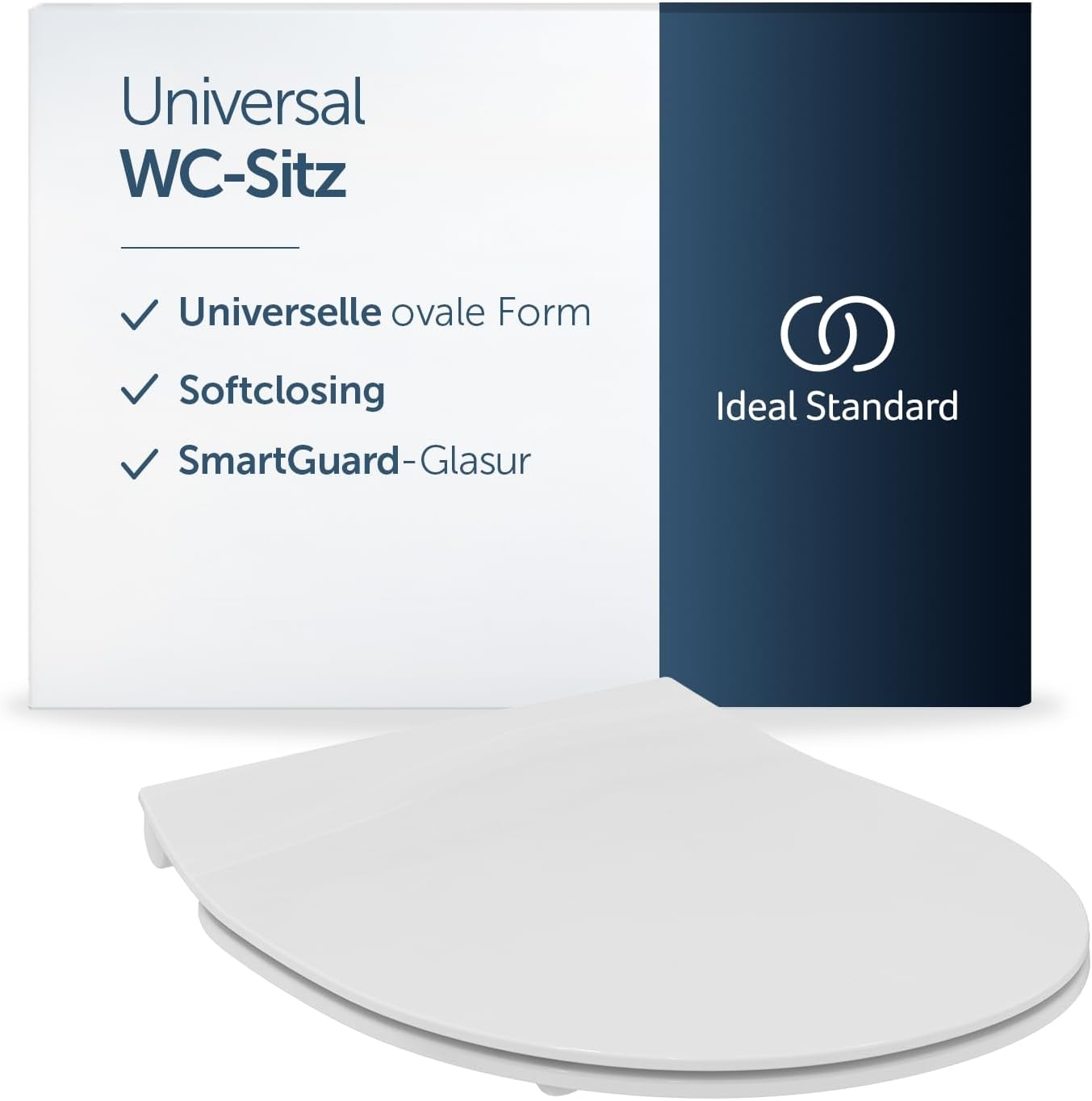 WC-Sitz Universal Slim Oval Weiß mit Absenkautomatik - 32% Rabatt
