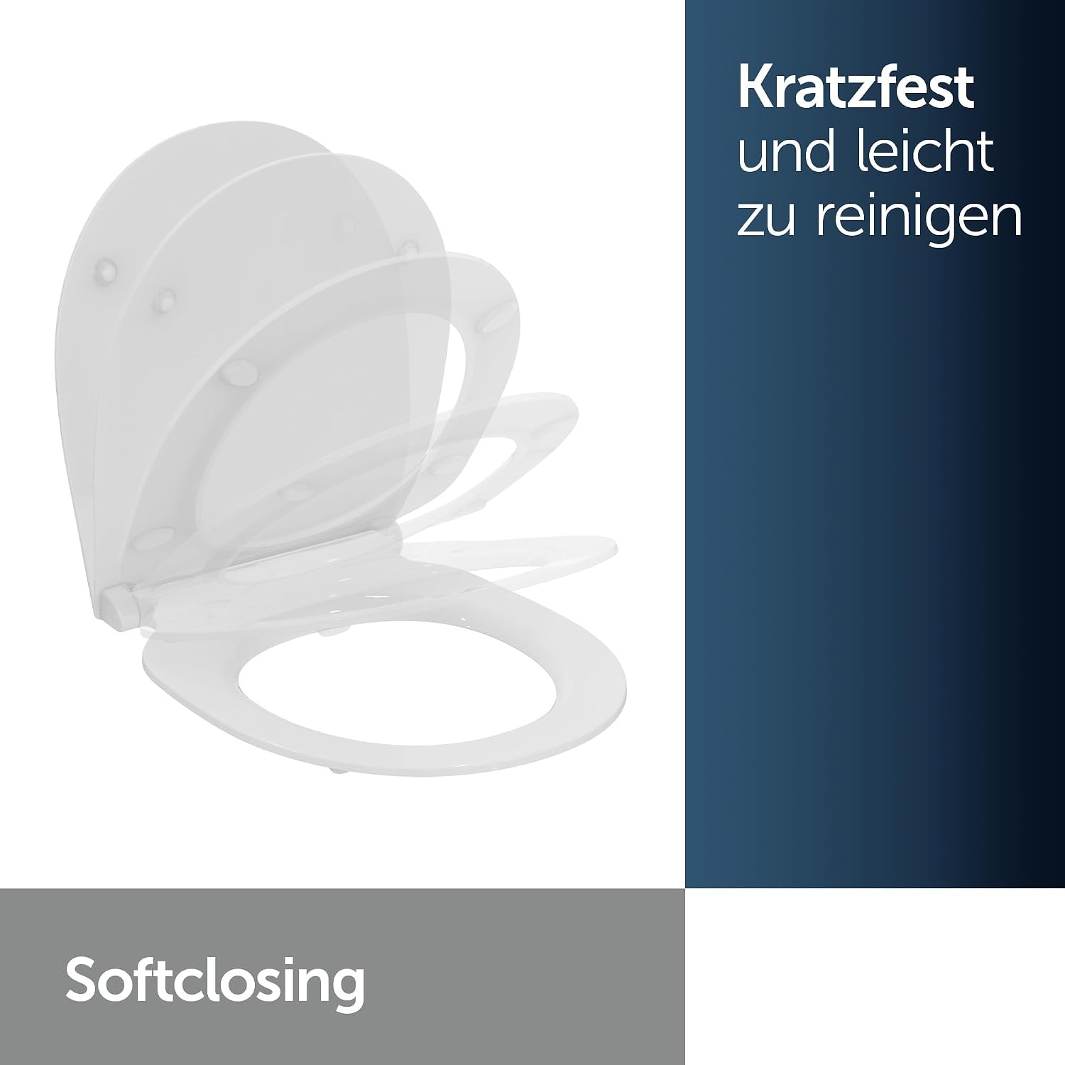 WC-Sitz Universal Slim Oval Weiß mit Absenkautomatik - 32% Rabatt