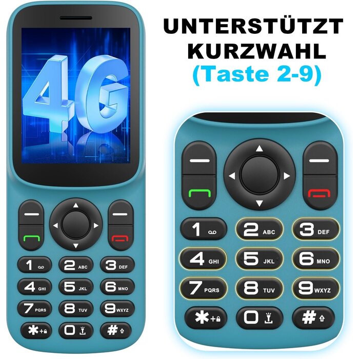 Senioren-Tastenhandy T185 4G LTE Blau-Schwarz - 32% Rabatt