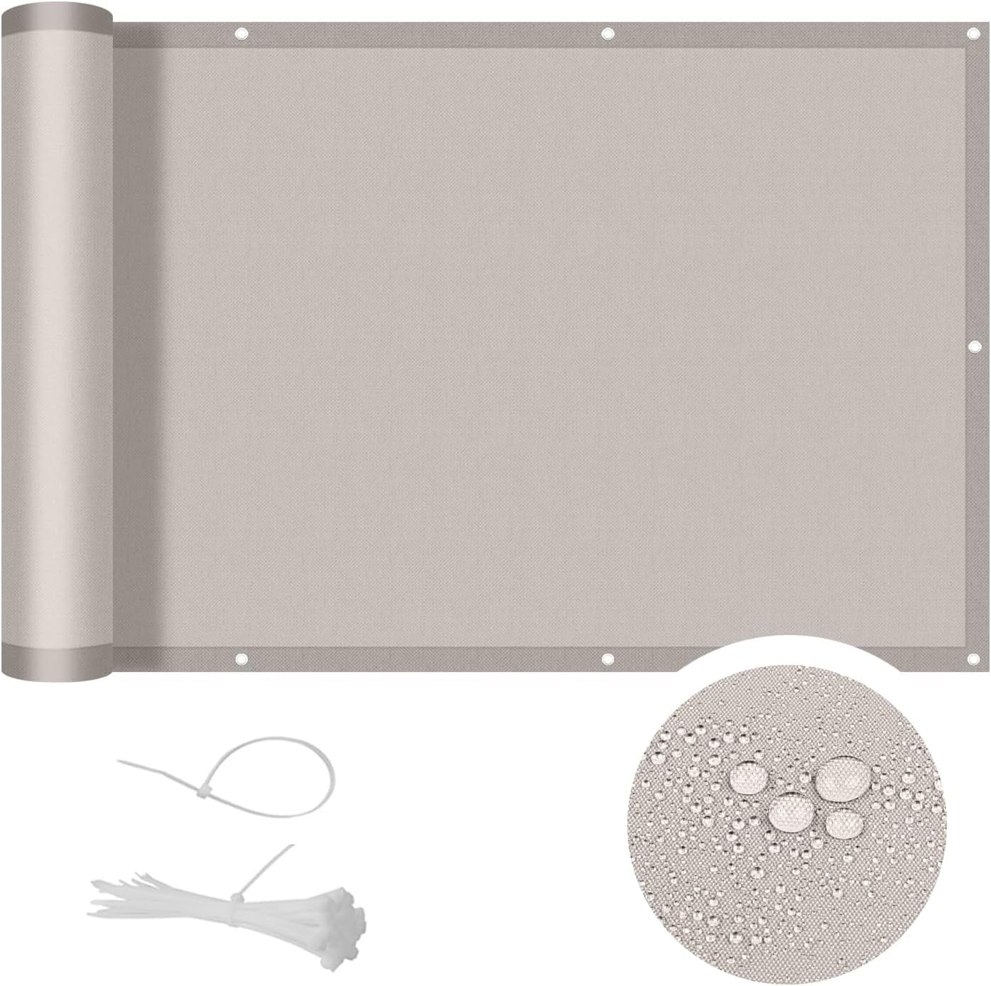 Balkonsichtschutz 100x400 cm Beige M - 29% Rabatt