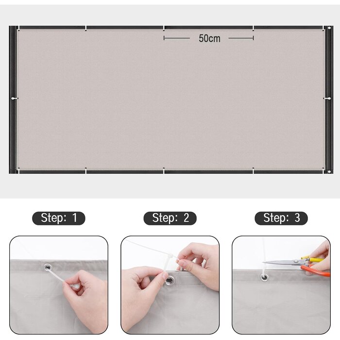 Balkonsichtschutz 100x400 cm Beige M - 29% Rabatt