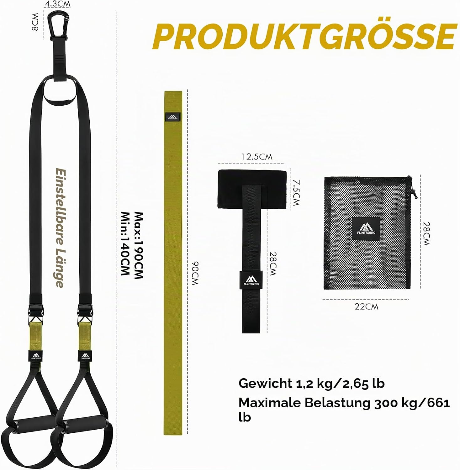 Schlingentrainer Set, Zwart geel, Größe S, 31% Rabatt für effektives Training