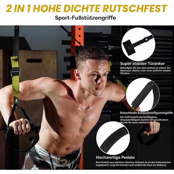 Schlingentrainer Set, Zwart geel, Größe S, 31% Rabatt für effektives Training