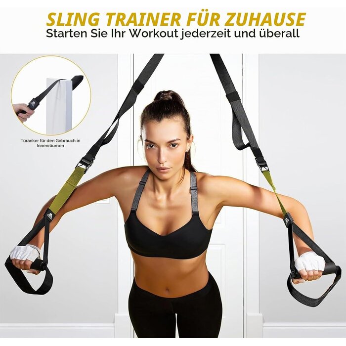 Schlingentrainer Set, Zwart geel, Größe S, 31% Rabatt für effektives Training