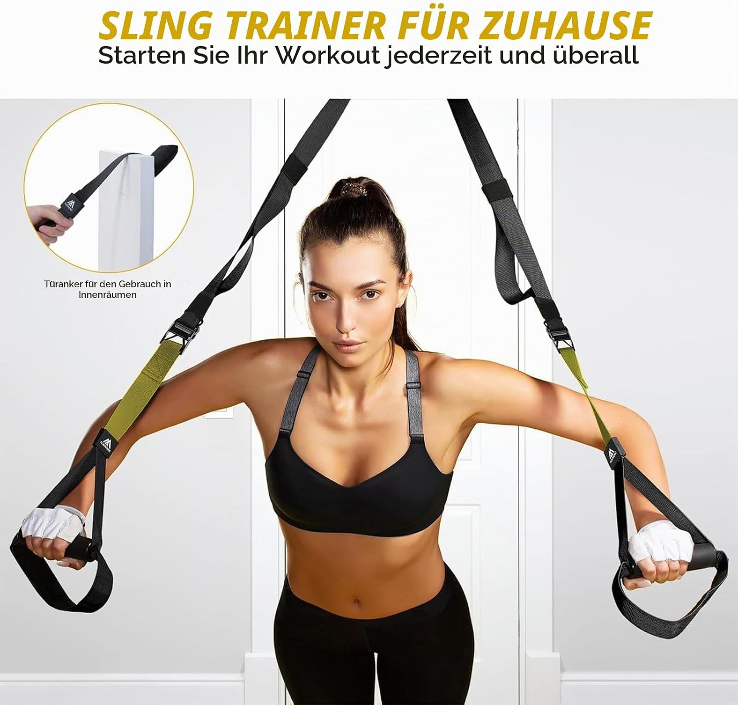 Schlingentrainer Set, Zwart geel, Größe S, 31% Rabatt für effektives Training