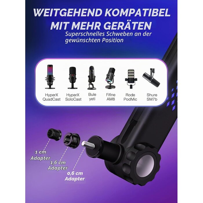 RGB Mikrofonarm Schwarz Größe M - 34% Rabatt