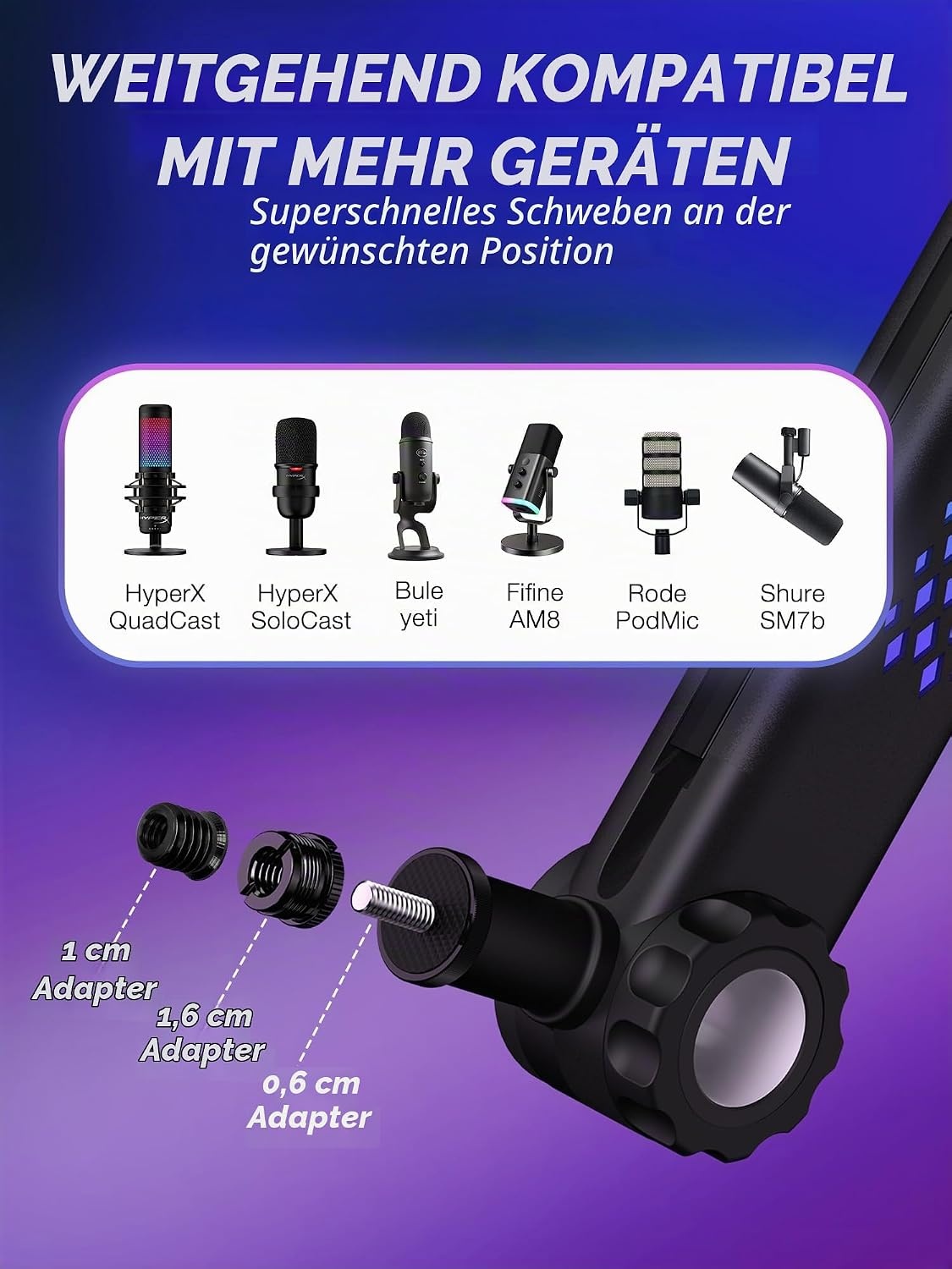 RGB Mikrofonarm Schwarz Größe M - 34% Rabatt