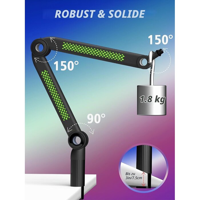 RGB Mikrofonarm Schwarz Größe M - 34% Rabatt