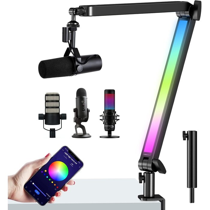 RGB Mikrofonarm Schwarz Größe M - 34% Rabatt