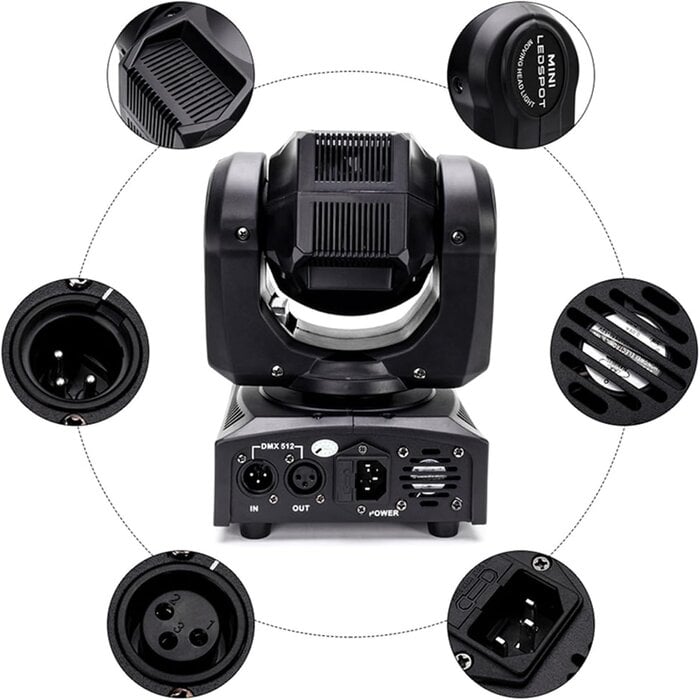 LED Moving Head DJ Lichteffekt 50W - 8 Gobos & 8 Farben - 34% Rabatt