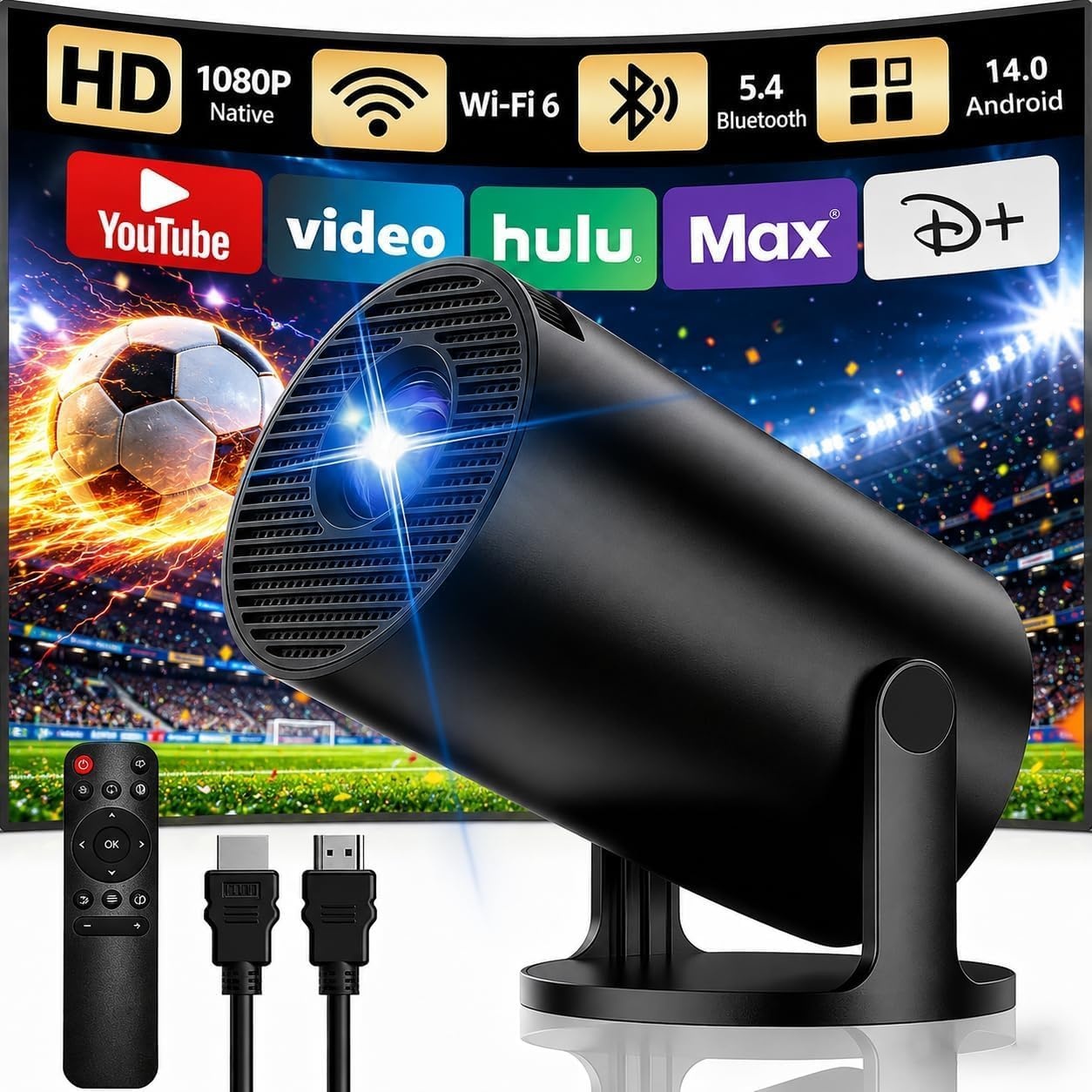 Mini Beamer 720P mit WiFi 6 & Android 11 - 33% Rabatt