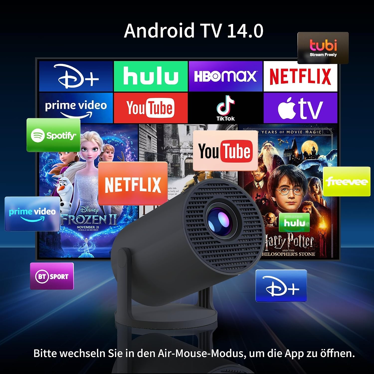 Mini Beamer 720P mit WiFi 6 & Android 11 - 33% Rabatt