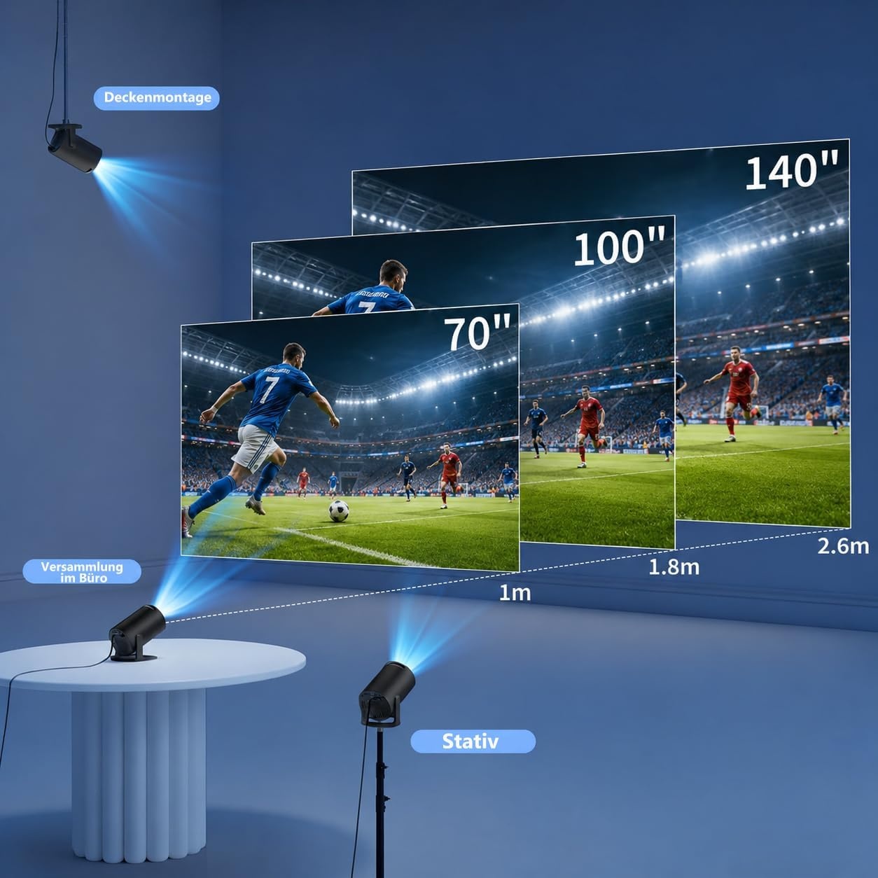 Mini Beamer 720P mit WiFi 6 & Android 11 - 33% Rabatt
