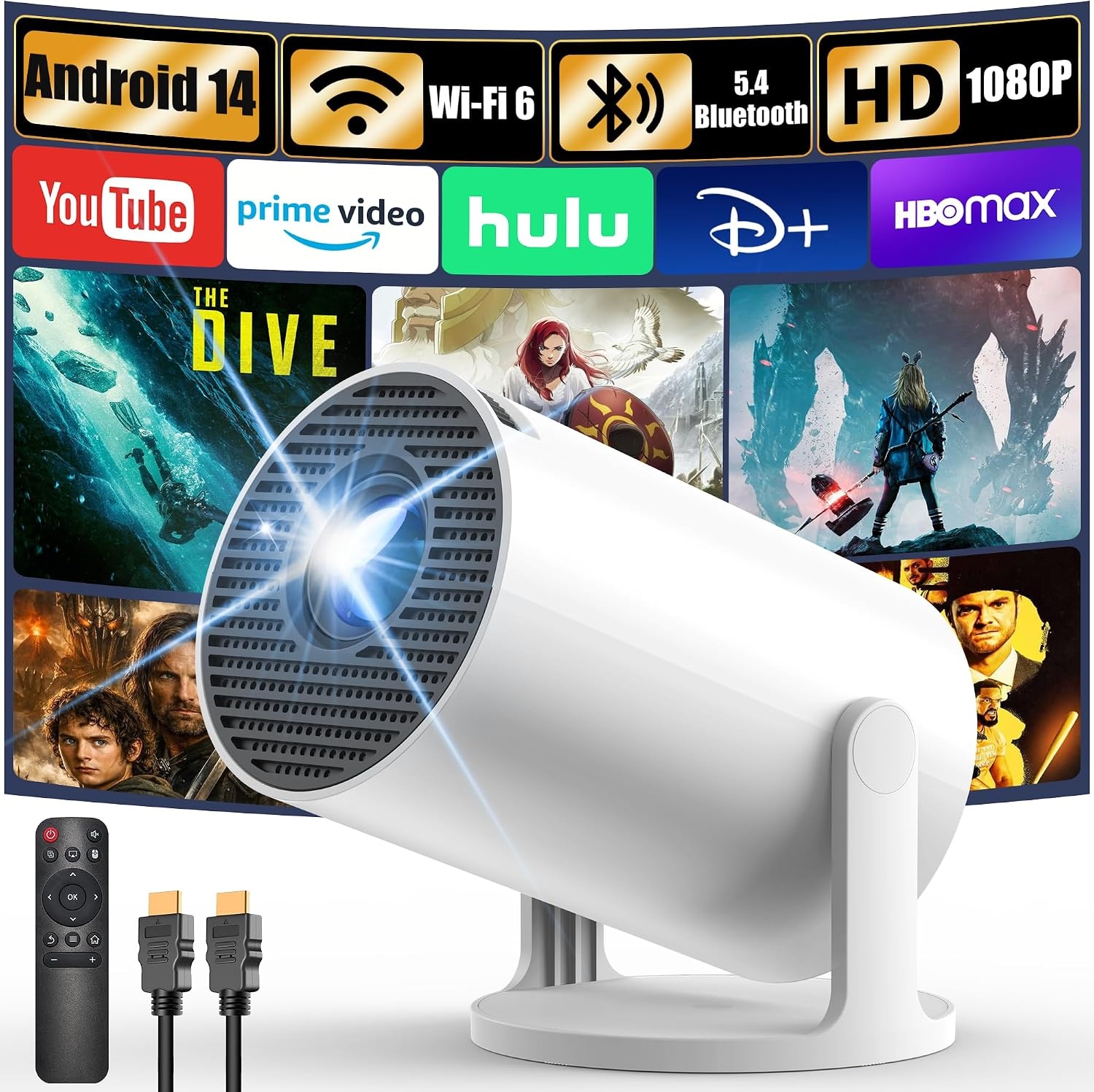 Mini Beamer 720P mit WiFi 6 & Android 11 - 33% Rabatt