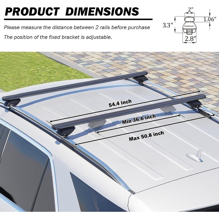 Universelle SUV Dachträger 135 cm - Schwarz - 32% Rabatt