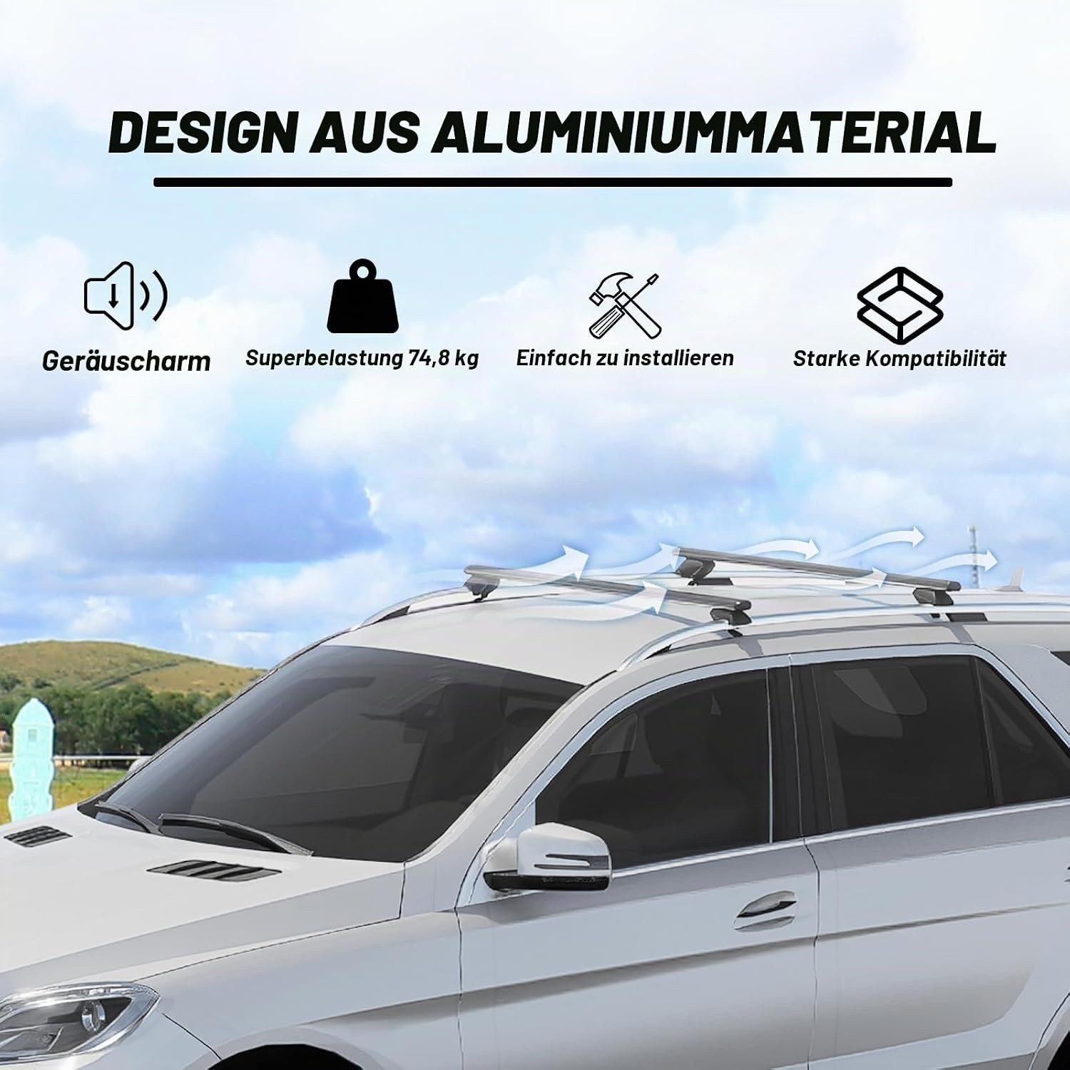 Universelle SUV Dachträger 135 cm - Schwarz - 32% Rabatt
