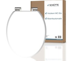 WC-Sitz mit Absenkautomatik, MDF-Holzkern, Weiß - 38% Rabatt