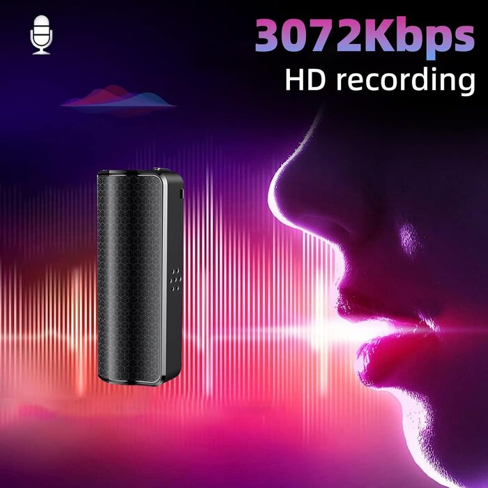 Digitales Diktiergerät, 64 GB, Magnet, Zwart, S - 33% Rabatt