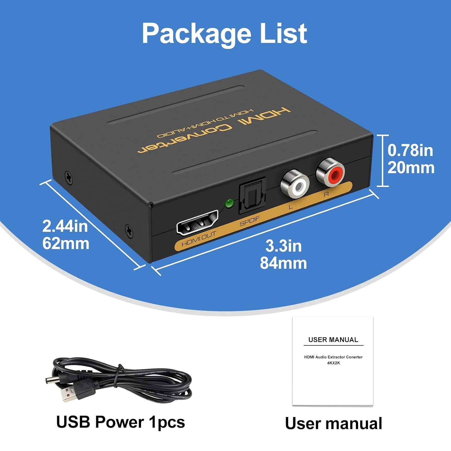 HDMI Audio Extractor 4K 30Hz - Schwarz - 30% Rabatt