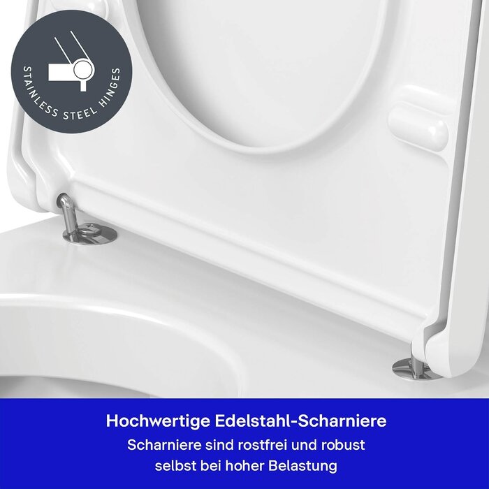 WC-Sitz Compact Weiß - 33% Rabatt - Robuste Edelstahlscharniere - 54,5 x 36 cm