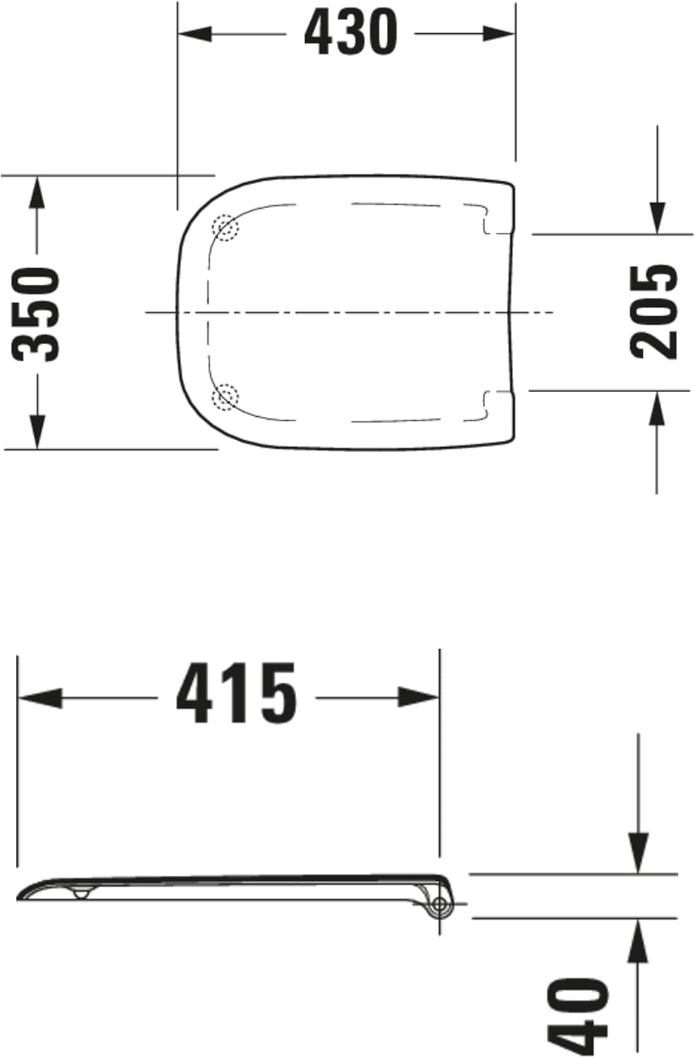 WC-Sitz Compact Weiß - 33% Rabatt - Robuste Edelstahlscharniere - 54,5 x 36 cm