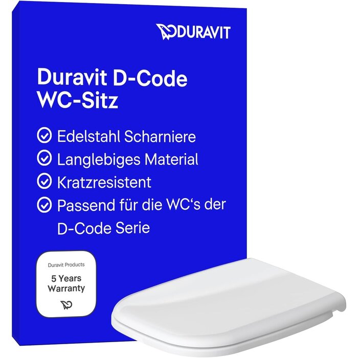 WC-Sitz Compact Weiß - 33% Rabatt - Robuste Edelstahlscharniere - 54,5 x 36 cm