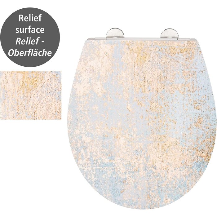 WC-Sitz Duroplast Hellblau mit Goldakzenten - 32% Rabatt