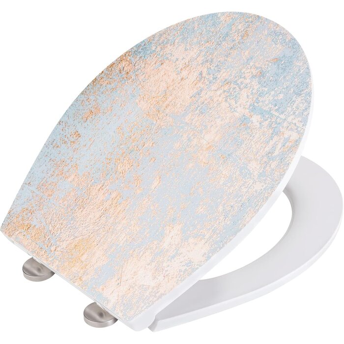 WC-Sitz Duroplast Hellblau mit Goldakzenten - 32% Rabatt