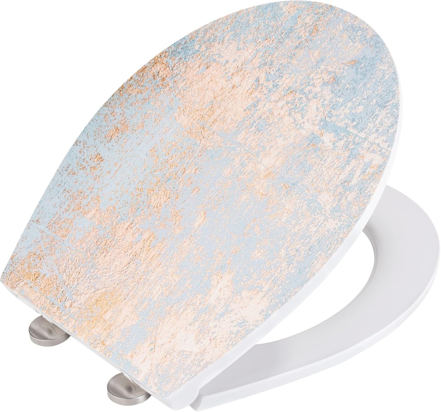 WC-Sitz Duroplast Hellblau mit Goldakzenten - 32% Rabatt