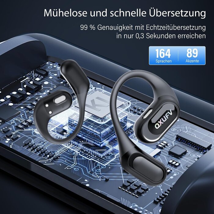 QX68 Intelligente Übersetzungs-Ohrhörer, Dunkelblau, Größe S - 31% Rabatt