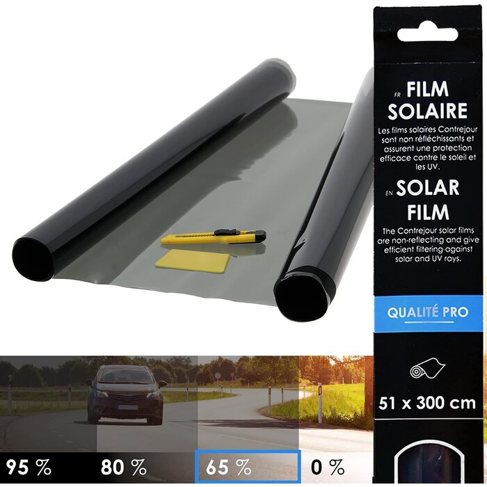 Autosonnenschutzfolie 51x300cm Anthrazit 65% Tönung - 29% Rabatt
