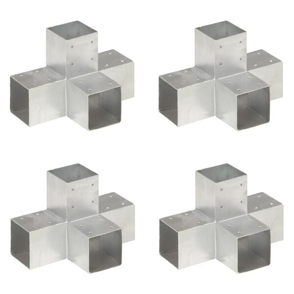 4er Set Pfostenverbinder X-Form 91x91 mm - 34% Rabatt - Verzinktes Metall
