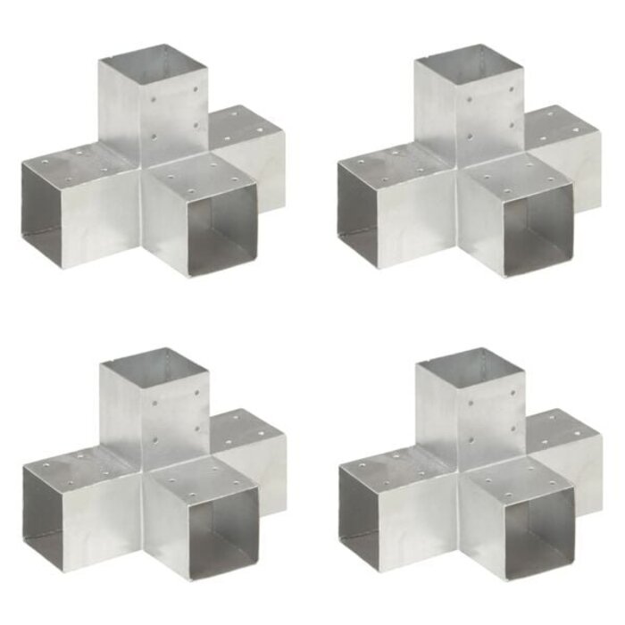 4er Set Pfostenverbinder X-Form 91x91 mm - 34% Rabatt - Verzinktes Metall