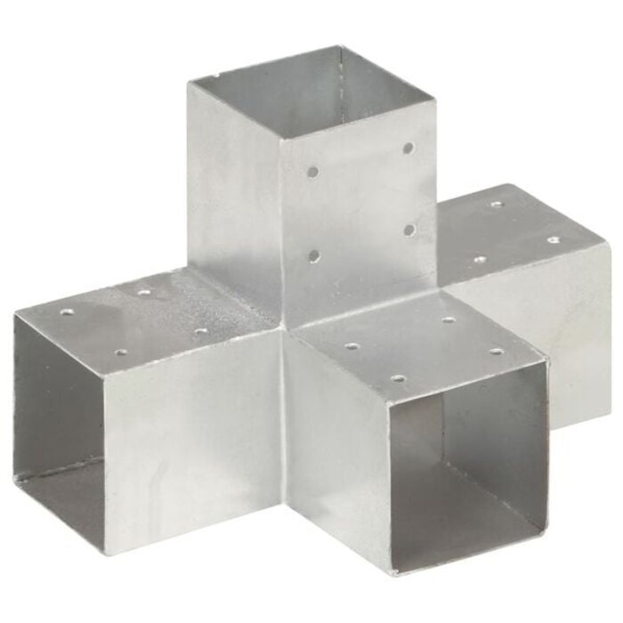 4er Set Pfostenverbinder X-Form 91x91 mm - 34% Rabatt - Verzinktes Metall