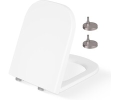 Quadratischer WC-Sitz mit Absenkautomatik - Weiß - 42% Rabatt