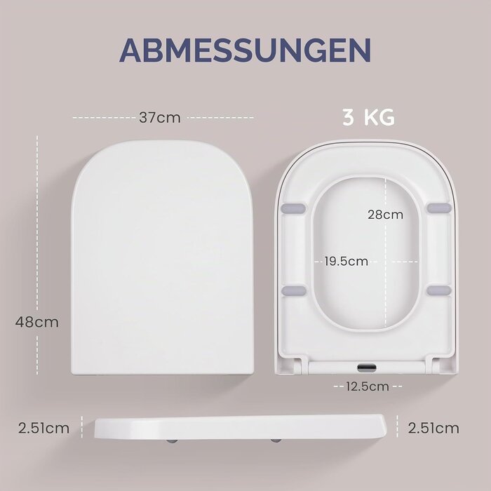 Quadratischer WC-Sitz mit Absenkautomatik - 31% Rabatt