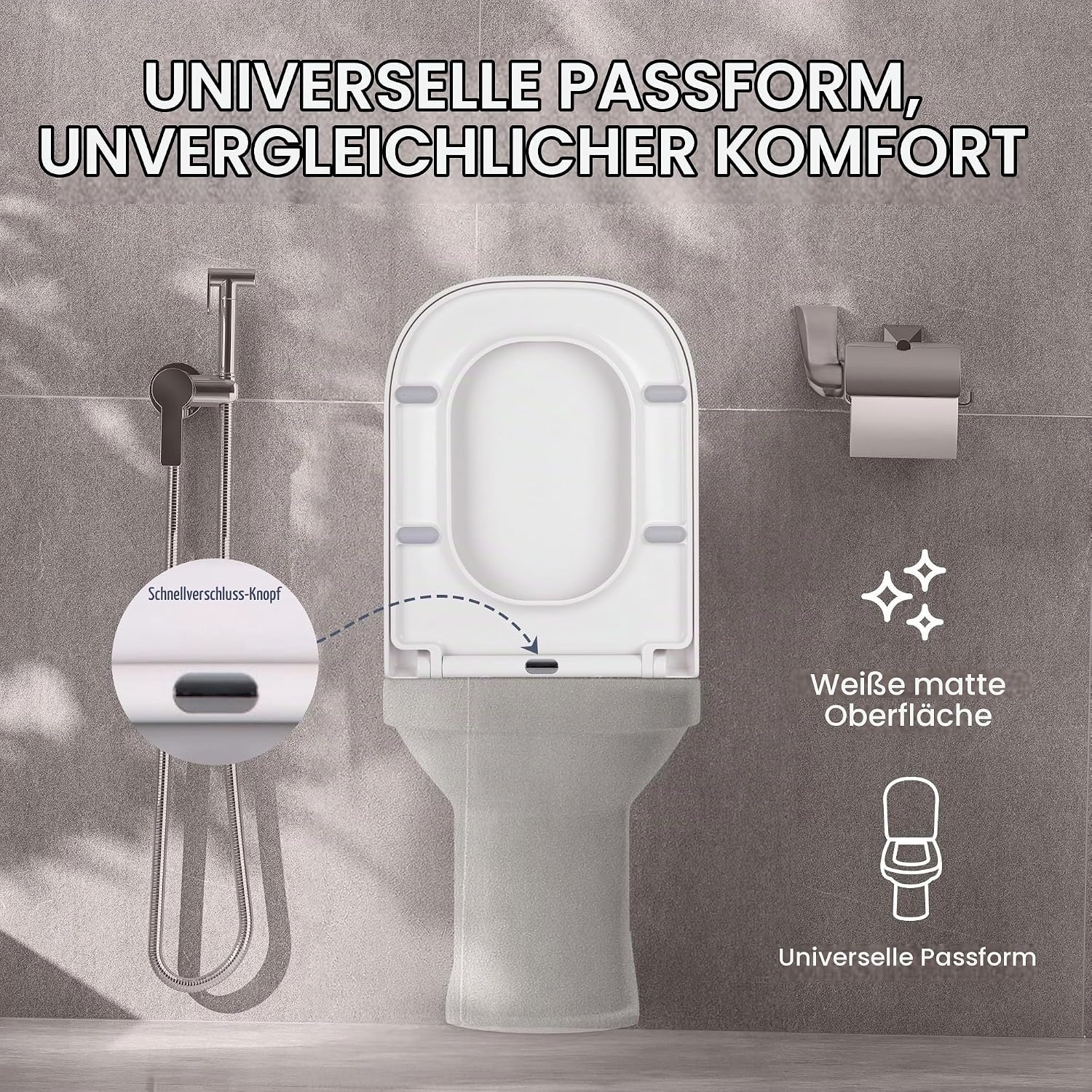 Quadratischer WC-Sitz mit Absenkautomatik - 31% Rabatt