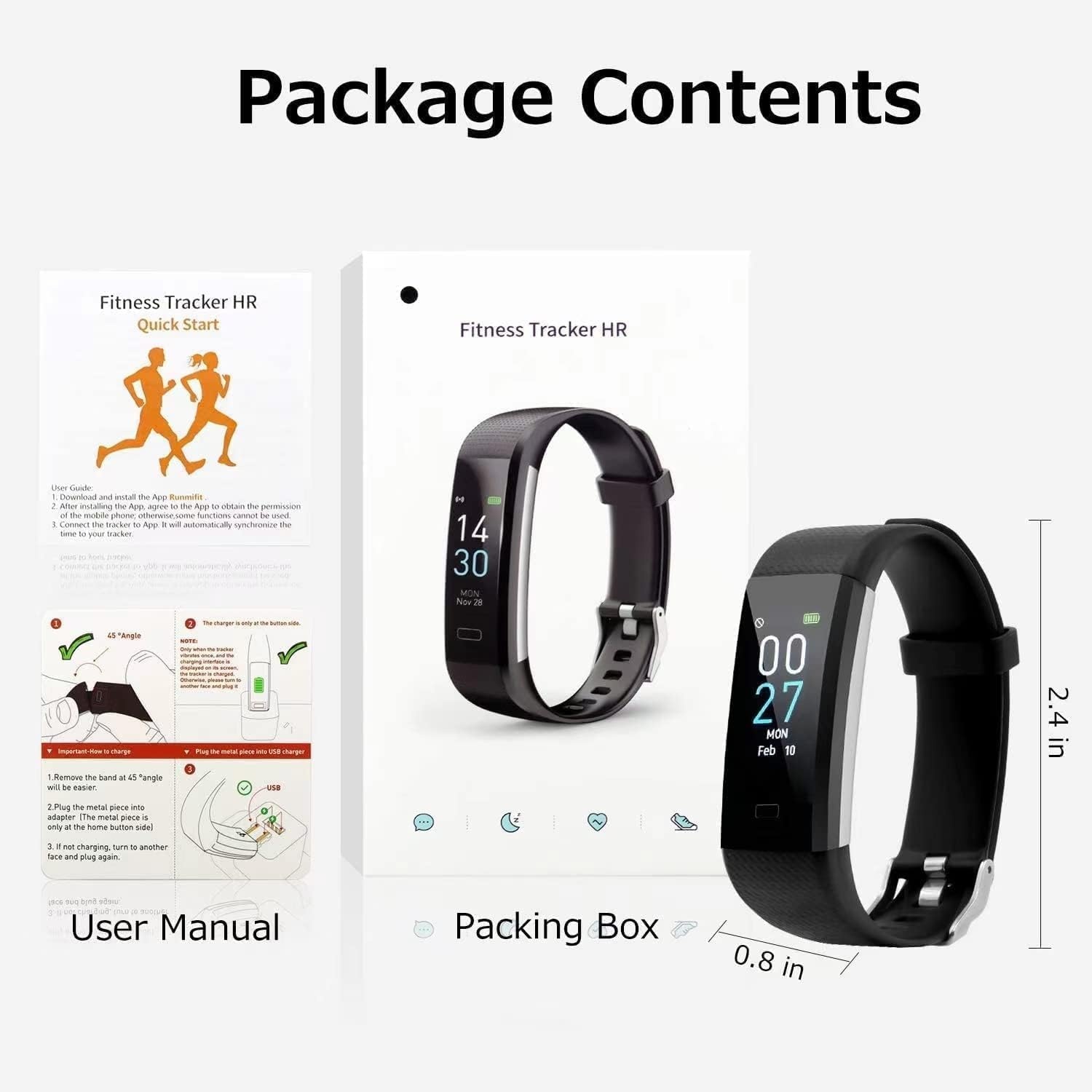 Fitness-Tracker Smartwatch Schwarz S - 32% Rabatt