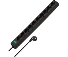 10-fach Steckdosenleiste 3m Kabel - 40% Rabatt - Schwarz