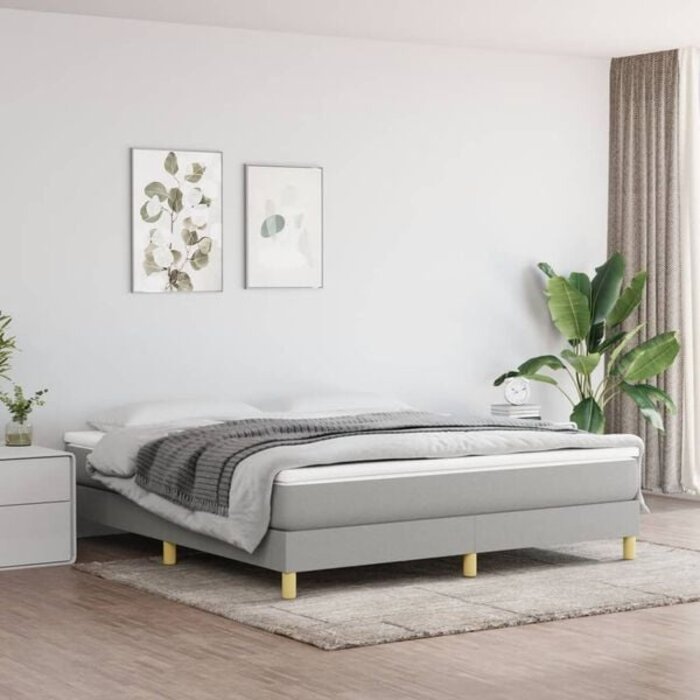 Bettgestell 180x200 cm Stoff Lichtgrau - 28% Rabatt