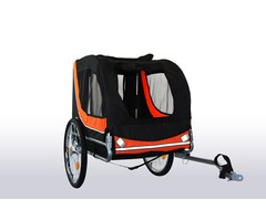 Viking Choice Hunde-Fahrradanhänger klappbar Orange/Schwarz - 34% Rabatt