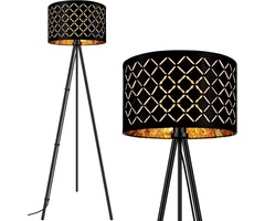 LED Stativ-Stehlampe Schwarz-Gold 158 cm - 39% Rabatt