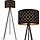 LED Dreibein Stehlampe 158 cm Schwarz-Gold - 33% Rabatt