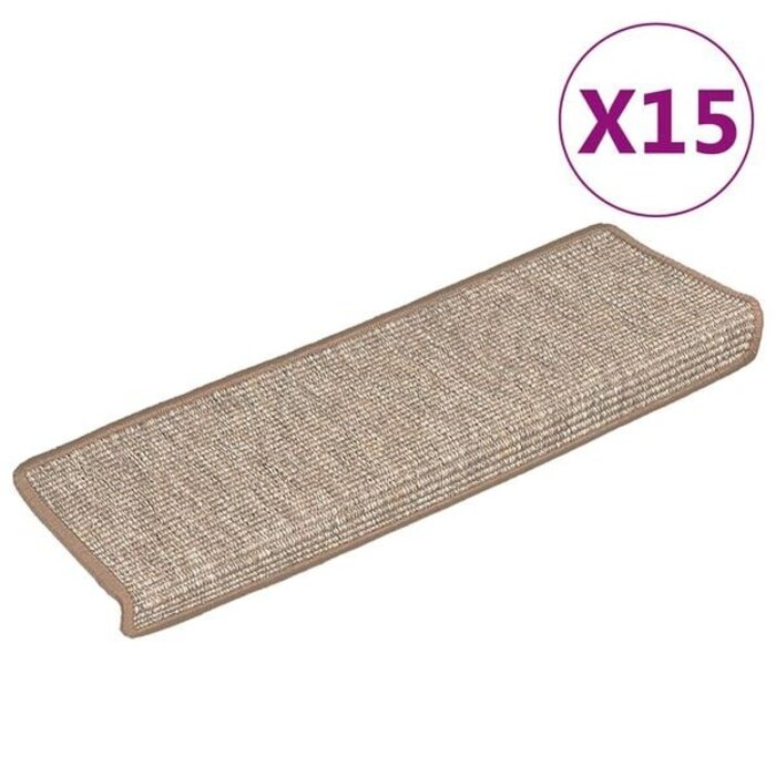 15-tlg. Treppenmatten Set 65x21x4 cm Hellbraun - 35% Rabatt