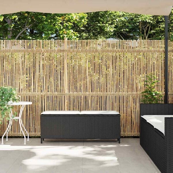 Gartenbank mit Kissen 110x30 cm Schwarz - 34% Rabatt - Outlet