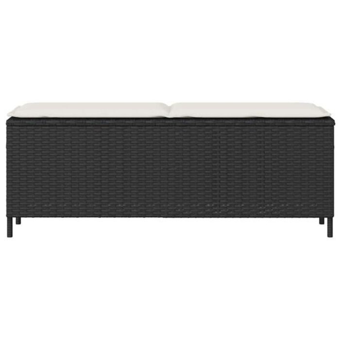 Gartenbank mit Kissen 110x30 cm Schwarz - 34% Rabatt - Outlet
