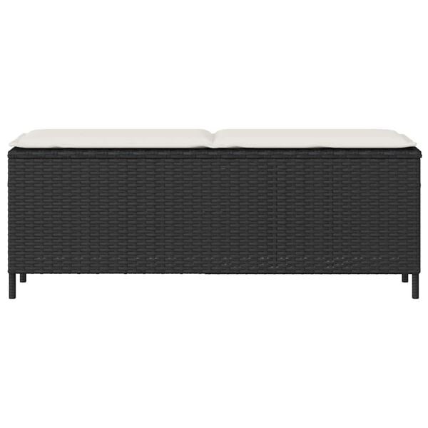 Gartenbank mit Kissen 110x30 cm Schwarz - 34% Rabatt - Outlet
