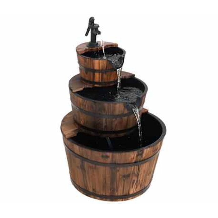 Wasserfallbrunnen aus Fichtenholz 3 Ebenen - 35% Rabatt