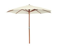 Vidaxl Hartholz Sonnenschirm Sandweiß 300cm - 41% Rabatt