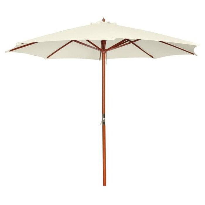 Hartholz-Sonnenschirm 300 cm, Sandweiß - 34% Rabatt auf Retourenware